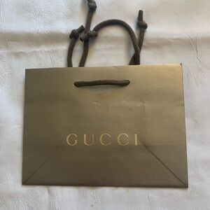 NEW Gucci Metallic Gold Gift and Small Shopping Paper Bag.